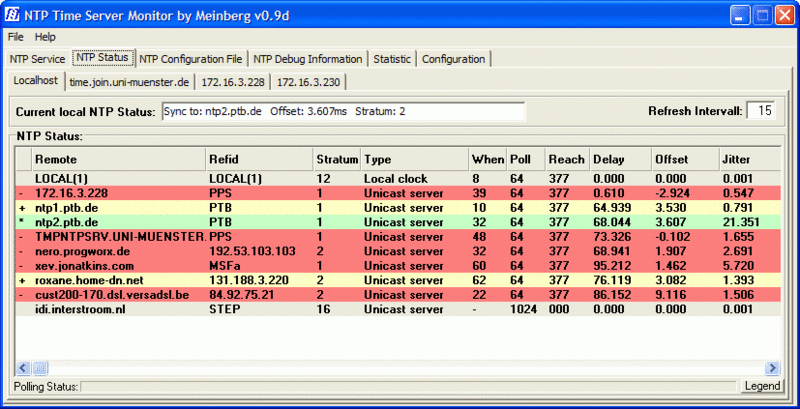 NTP Time Server Monitor Screenshot